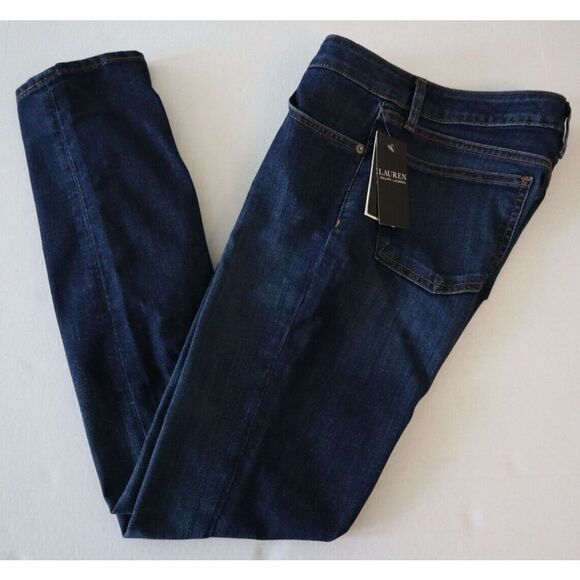 Lauren Ralph Lauren Women Sz 2 Dk Blue Super Stretch Premier Straight Jeans - Picture 8 of 13